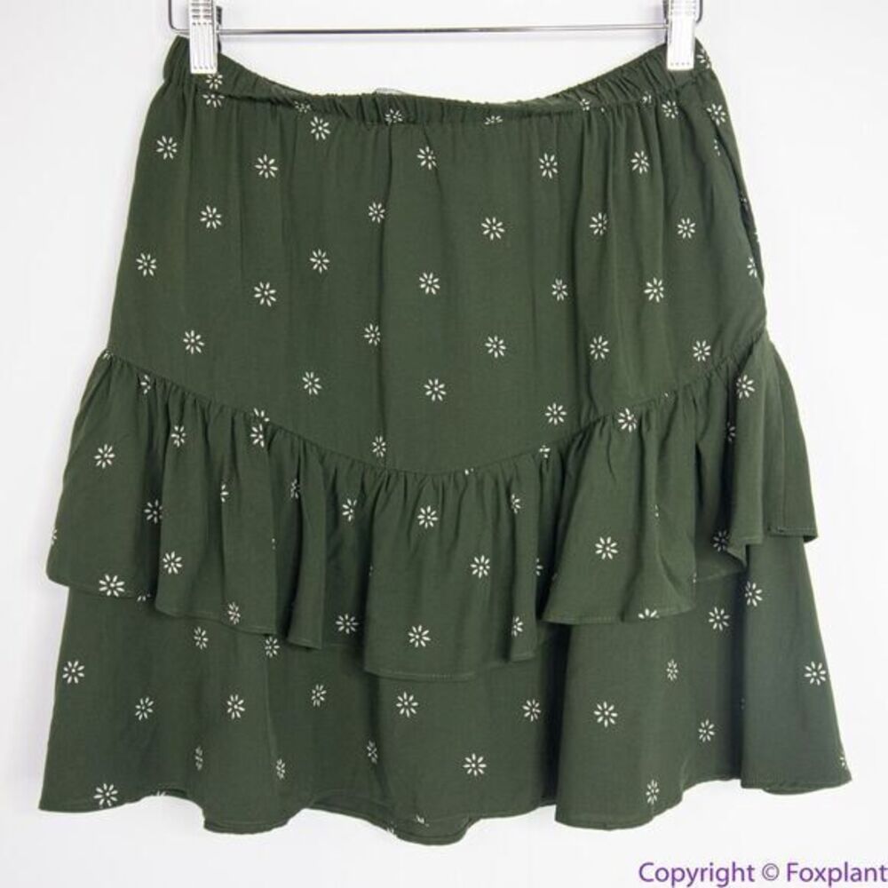 NEW Madewell Pull-On Ruffle Tiered Mini Skirt in‎ Dot Daisies, XS - Picture 9 of 14